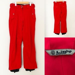 Unisex Light Outerwear Red Snow Pants - XS